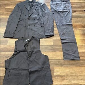 Men's Gray Pinstripe Suit Set